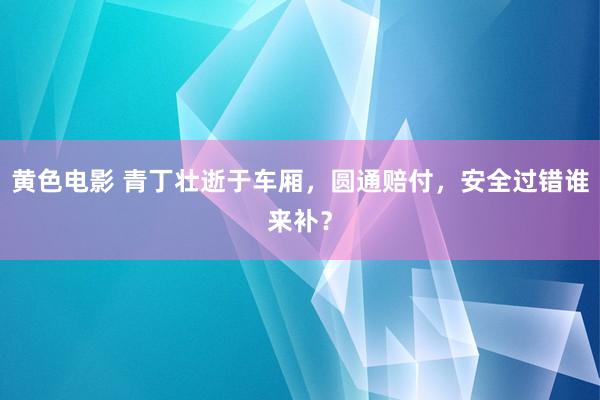 黄色电影 青丁壮逝于车厢，圆通赔付，安全过错谁来补？